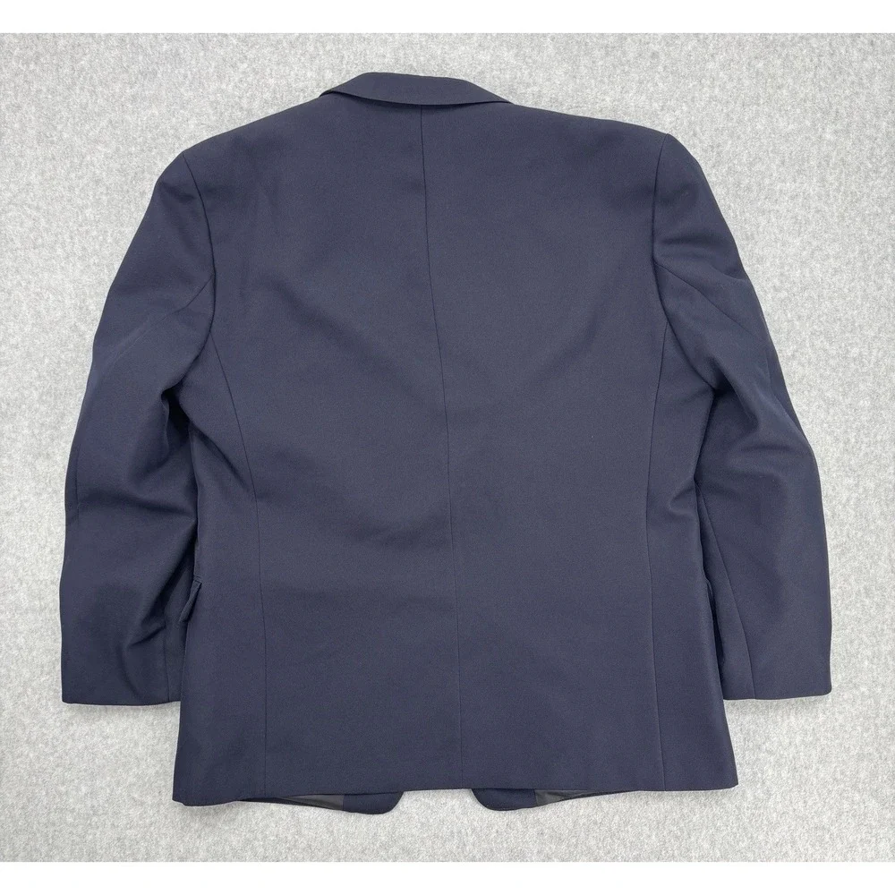 Willabee & Ward Navy Sport Coat Blazer 2 Button Poly Cotton Romania Men's 46R